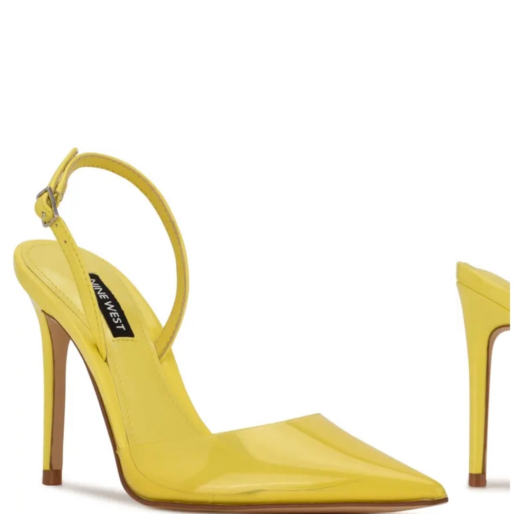 Womens pointe toe high heels color yellow. Size 6